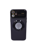 Husa Iphone 12 silicon , MagSafe, decupaj logo , protectie camere Negru