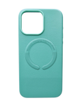 Husa Iphone 15 Pro Max piele ecologica, MagSafe, Interior  catifelat Turcoaz