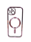 Husa Iphone 14 din silicon moale, MagSafe, Protectie Camere Roz