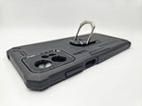 Husa Motorola G13 silicon si plastic, suport inel rotativ, protectie camere si butoane Negru