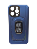 Husa Iphone 14 Pro Max silicon si plastic , suport inel rotativ , protectie camera Albastru