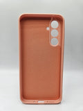 Husa Samsung A54 silicon, protectie butoane, interior material textil Roz