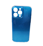 Husa Iphone 14 Pro Max din silicon moale model cu sclipici , protectie butoane Albastru