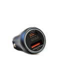Incarcator Auto Fast Charge KuFast PD si QC 3.0 6A USB C si USB 3.0 Negru