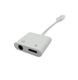 Adaptor Audio 3 in 1 Iphone - Aux + Type C Kukusiga Alb