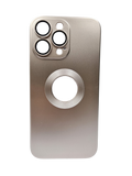 Husa Iphone 14 Pro Max silicon , aspect sidefat , decupaj logo Roz Gold
