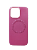 Husa Iphone 15 Pro Max piele ecologica, MagSafe, Interior  catifelat  Roz