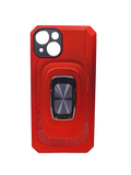 Husa Iphone 14  silicon si plastic , suport inel rotativ , protectie camera Rosu