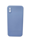 Husa Iphone X silicon, protectie camere si butoane, interior material textil Albastru