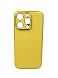 Husa Iphone 13 Pro Max Luxury piele ecologica, antisoc , Protectie camera Galben