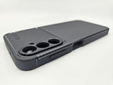 Husa Samsuung A14 silicon negru si textura carbon