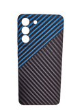 Husa Samsung S21 FE tip kevlar, slim case, protectie butoane Albastru