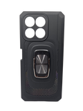Husa Honor X8a silicon si plastic, suport inel rotativ , protectie camere si butoane Negru