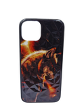 Husa Iphone 14 silicon, design 3D Wolf , protectie butoane Negru