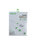 Cablu incarcare Fast Charge Gerlax 2.4A USB-Iphone, silicon, 2 metri, Alb