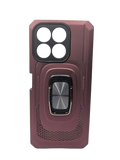 Husa Honor X8a silicon si plastic, suport inel rotativ , protectie camere si butoane Visiniu