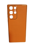 Husa Samsung S22 Ultra din piele ecologica , protectie camere, margini anti alunecare Portocaliu