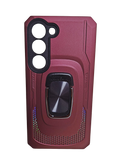 Husa Samsung S23 silicon si plastic , suport inel rotativ , protectie camera Visiniu