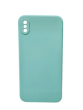 Husa Iphone Xs Max silicon, protectie camere si butoane, interior material textil Turcoaz