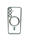 Husa Samsung S24 silicon moale, MagSafe, protectie camere si butoane Verde
