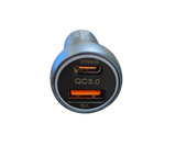 Incarcator Auto Fast Charge KuFast PD si QC 3.0 6A USB C si USB 3.0 Negru