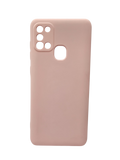 Husa Samsung A21s  silicon moale , protectie butoane, interior material textil Roz