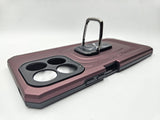 Husa Honor X8a silicon si plastic, suport inel rotativ , protectie camere si butoane Visiniu
