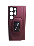 Husa Samsung S23 Ultra silicon si plastic , suport inel rotativ , protectie camera Visiniu