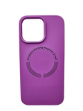 Husa Iphone 14 Pro Max silicon moale, MagSafe, Interior catifelat Mov