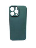 Husa Iphone 14 Pro Max silicon moale , textura fina, interior catifea Verde