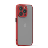 Husa Iphone 15 Pro Max din silicon si finisaj mat si protectie camere, Rosu
