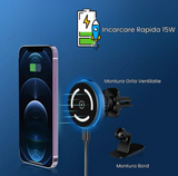 Incarcator Auto Wireless , fixare in grila de ventilatie sau pe bord, incarcare Fast Charge si Compatibilitate Universala Android si IOS