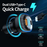 Modulator FM Auto C33 Radio functie Bluetooth Led Multicolor USB A USB C Negru