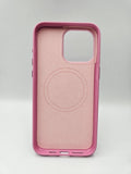 Husa Iphone 15 Pro Max piele ecologica, MagSafe, Interior  catifelat  Roz