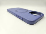 Husa Iphone 15 Pro Max piele ecologica, MagSafe, Interior  catifelat  Mov