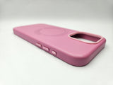 Husa Iphone 15 Pro Max piele ecologica, MagSafe, Interior  catifelat  Roz