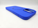 Husa Iphone 15 Pro Max silicon moale, MagSafe, Interior catifelat Albastru