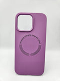 Husa Iphone 13 silicon moale, MagSafe, Interior catifelat Mov