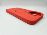 Husa Iphone 15 Pro silicon moale, MagSafe, Interior catifelat Rosu