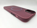 Husa iPhone 15  din silicon MagSafe, Matte Transparent Visiniu