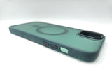 Husa iPhone 15  din silicon MagSafe, Matte Transparent Verde