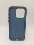 Husa Iphone 15 Pro piele ecologica, MagSafe, Interior catifelat Albastru inchis