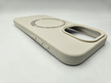 Husa Iphone 15 Pro silicon moale, MagSafe, Interior catifelat Gri