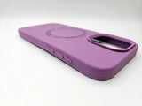 Husa Iphone 14 Pro Max silicon moale, MagSafe, Interior catifelat Mov