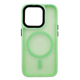 Husa iPhone 15  din silicon MagSafe, Matte Transparent Verde Menta