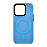 Husa iPhone 15  din silicon MagSafe, Matte Transparent Bleo
