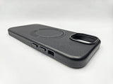 Husa Iphone 15 Pro Max piele ecologica, MagSafe, Interior  catifelat  Negru