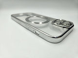 Husa Iphone 15 din silicon moale, MagSafe, Protectie Camere Argintiu
