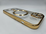 Husa Iphone 14 din silicon moale, MagSafe, Protectie Camere Auriu