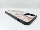 Husa Iphone 14 Pro Max silicon, design 3D floral , protectie butoane Bej